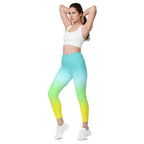 [THC Basics] Tropical Wave Crossover Leggings with Pockets