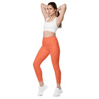 [GeoModa] Coral Crush Crossover Leggings with Pockets