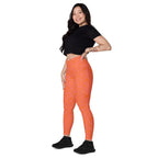 [GeoModa] Coral Crush Crossover Leggings with Pockets