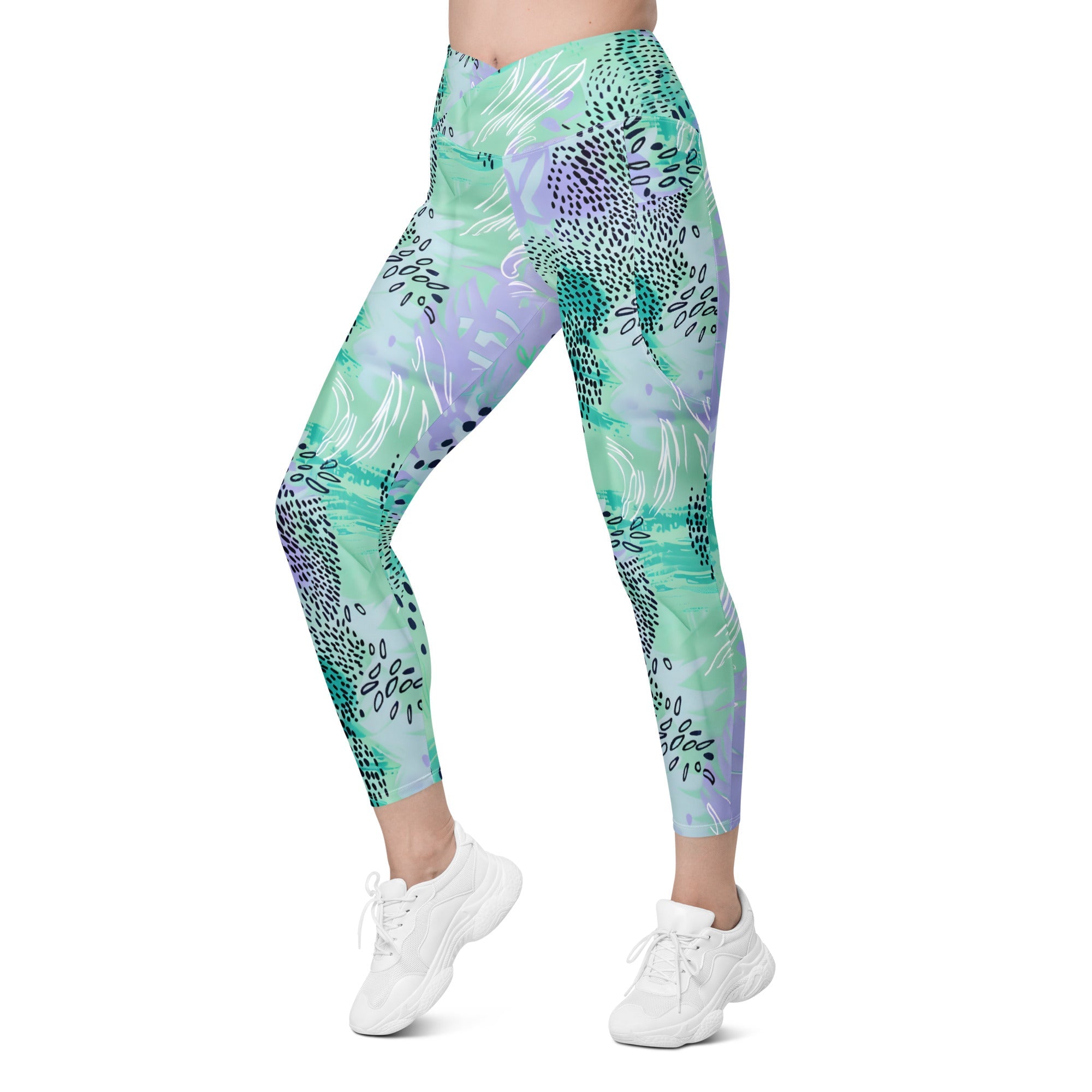 [Wild Side] Wild Whimsy Crossover Leggings with Pockets