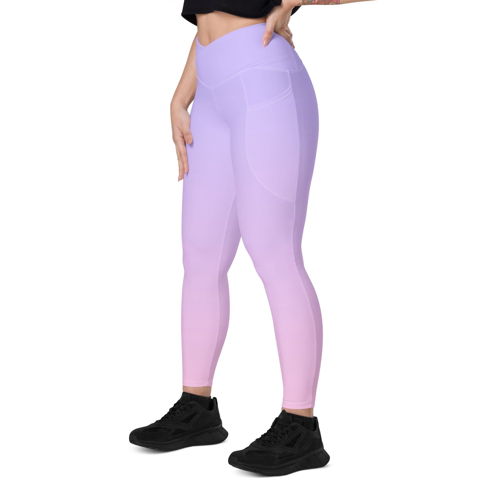 [THC Basics] Serene Skies Crossover Leggings with Pockets