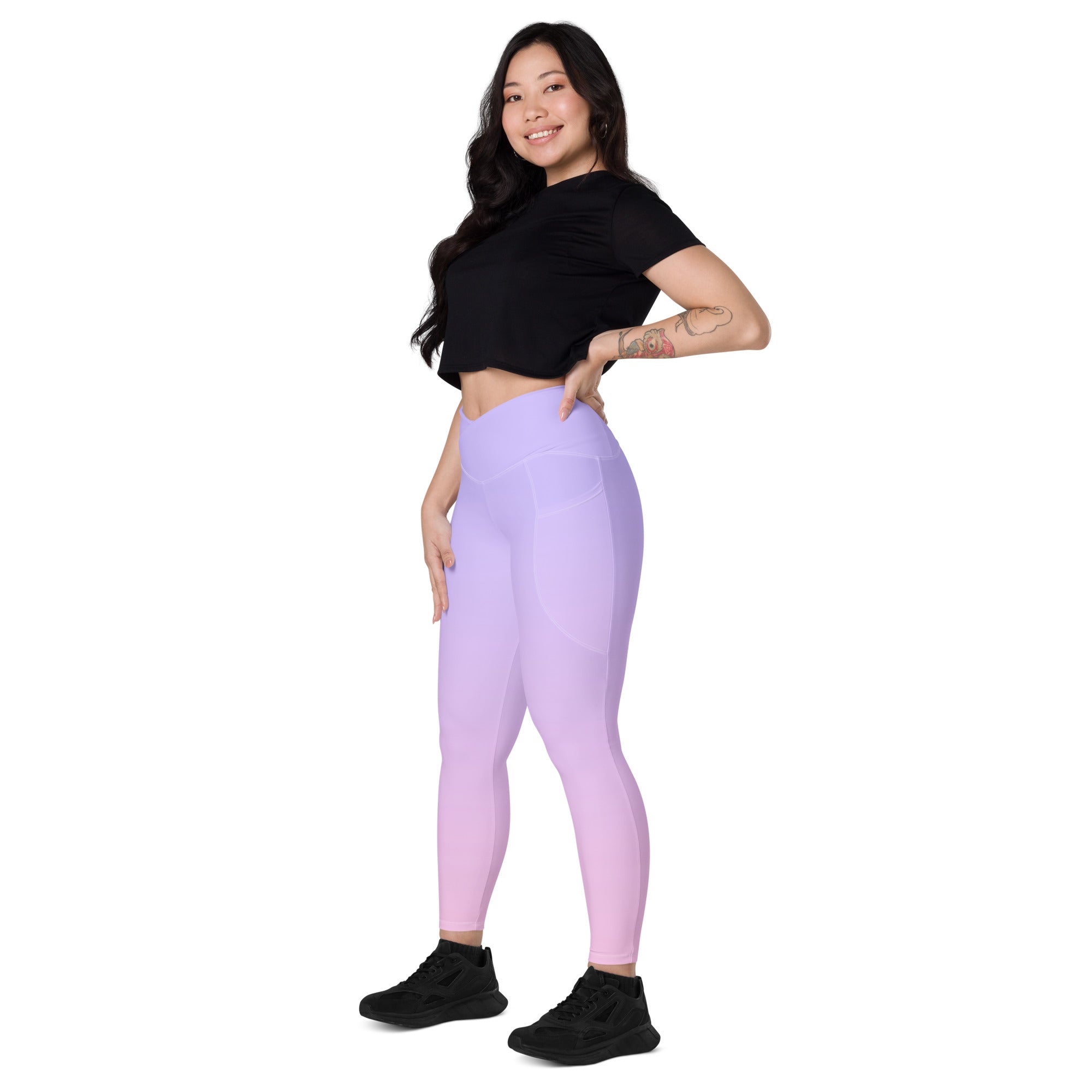 [THC Basics] Serene Skies Crossover Leggings with Pockets