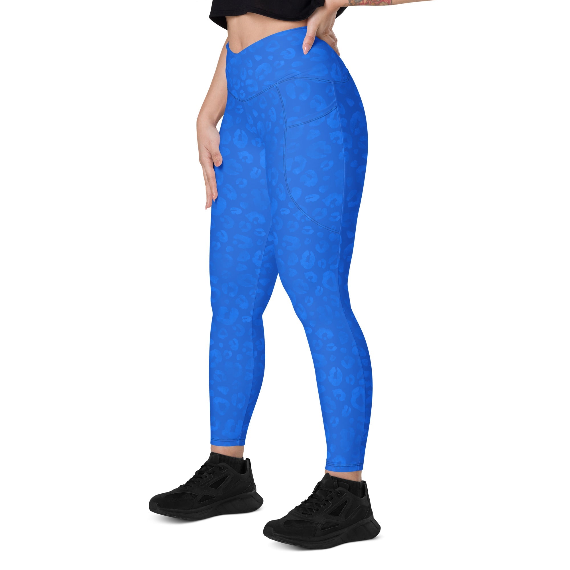 [Wild Side] Cerulean Spots Crossover Leggings with Pockets