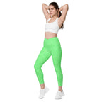 [Wild Side] Green Safari Crossover Leggings with Pockets