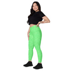 [Wild Side] Green Safari Crossover Leggings with Pockets