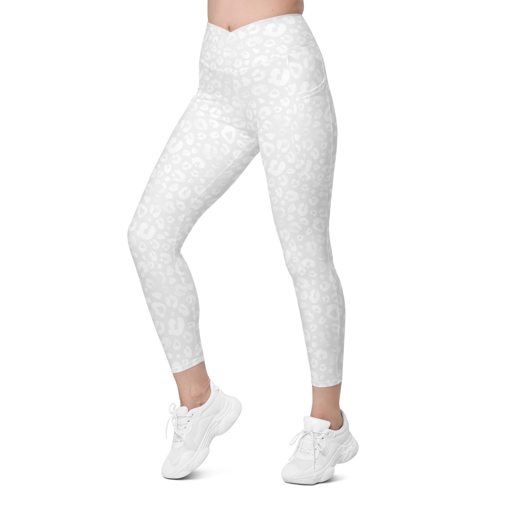 [Wild Side] Ivory Roar Crossover Leggings with Pockets