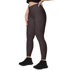 [Wild Side] Mocha Spots Crossover Leggings with Pockets
