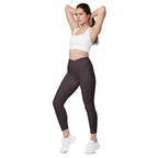 [Wild Side] Mocha Spots Crossover Leggings with Pockets