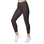 [Wild Side] Mocha Spots Crossover Leggings with Pockets