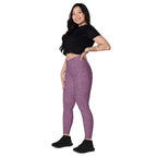 [Wild Side] Burgundy Roar Crossover Leggings with Pockets