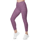 [Wild Side] Burgundy Roar Crossover Leggings with Pockets