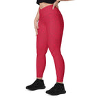 [Wild Side] Crimson Roar Crossover Leggings with Pockets