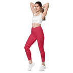 [Wild Side] Crimson Roar Crossover Leggings with Pockets