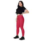 [Wild Side] Crimson Roar Crossover Leggings with Pockets