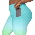 [THC Basics] Tropical Wave Crossover Leggings with Pockets