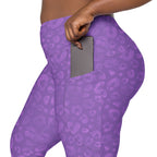 [Wild Side] Purple Roar Crossover Leggings with Pockets