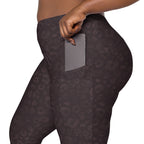 [Wild Side] Mocha Spots Crossover Leggings with Pockets