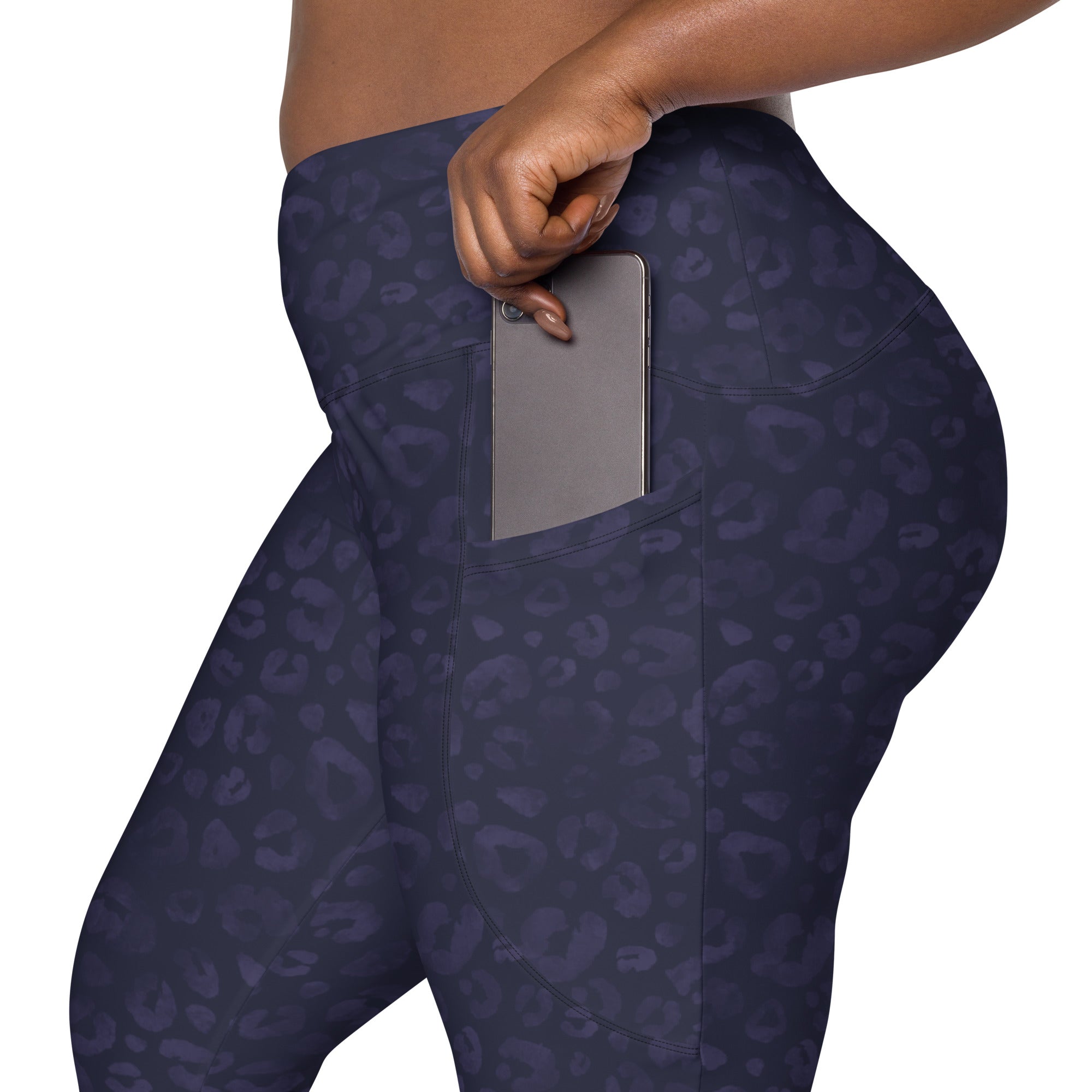 [Wild Side] Indigo Roar Crossover Leggings with Pockets