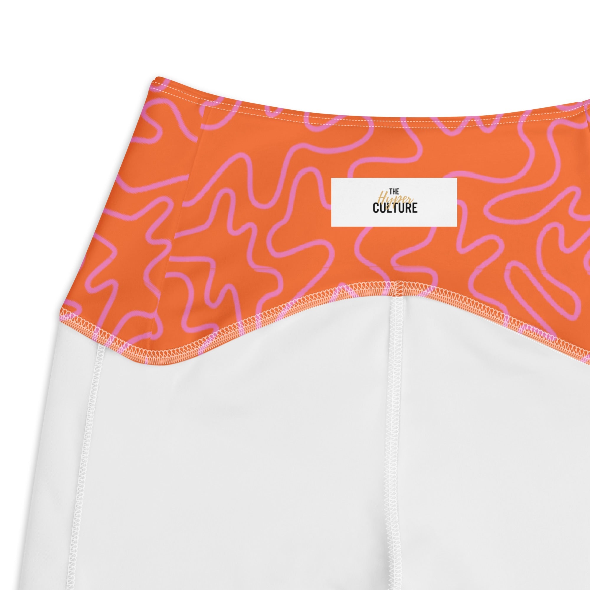 [GeoModa] Coral Crush Crossover Leggings with Pockets