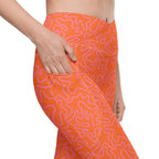 [GeoModa] Coral Crush Crossover Leggings with Pockets
