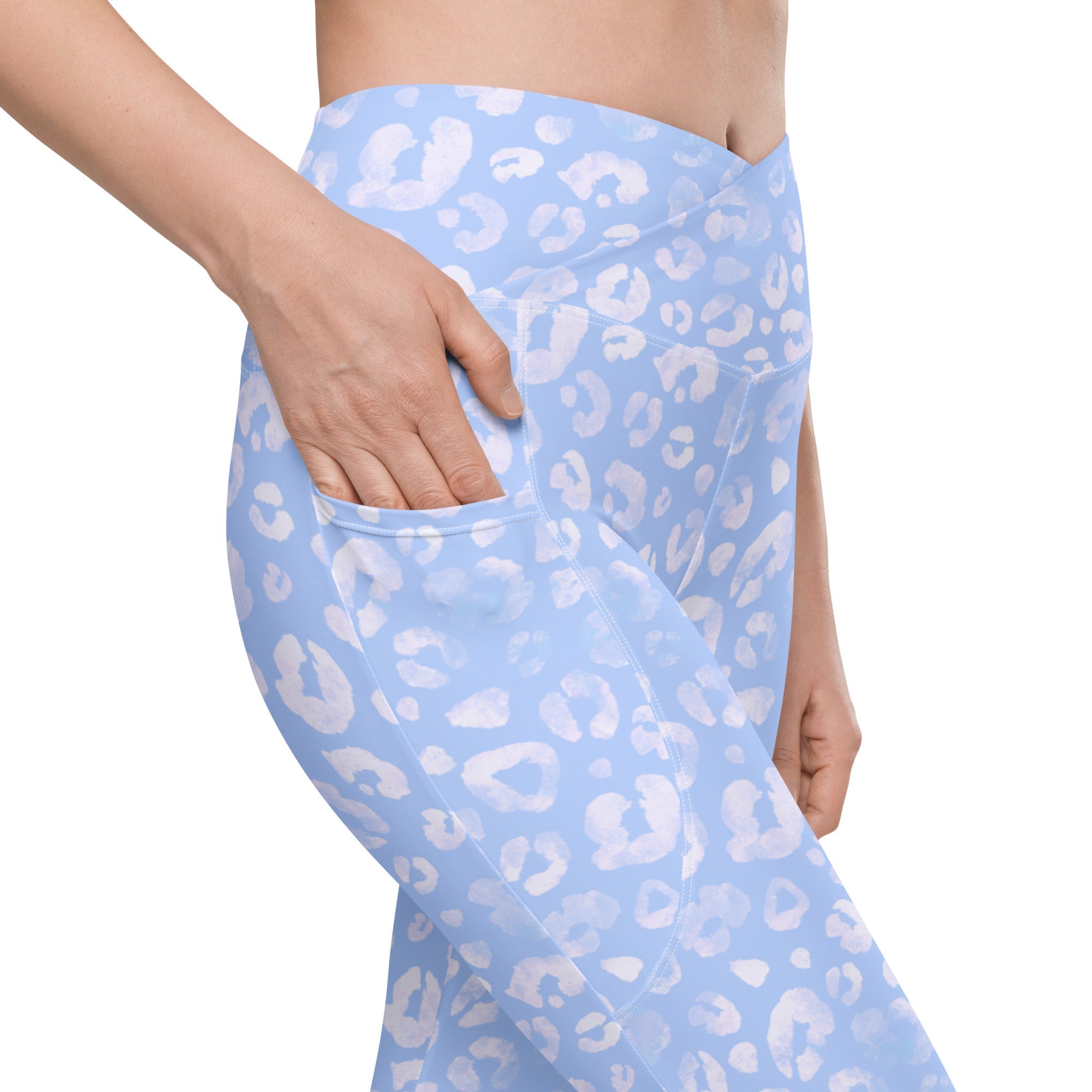 [Wild Side] Azure Roar Crossover Leggings with Pockets