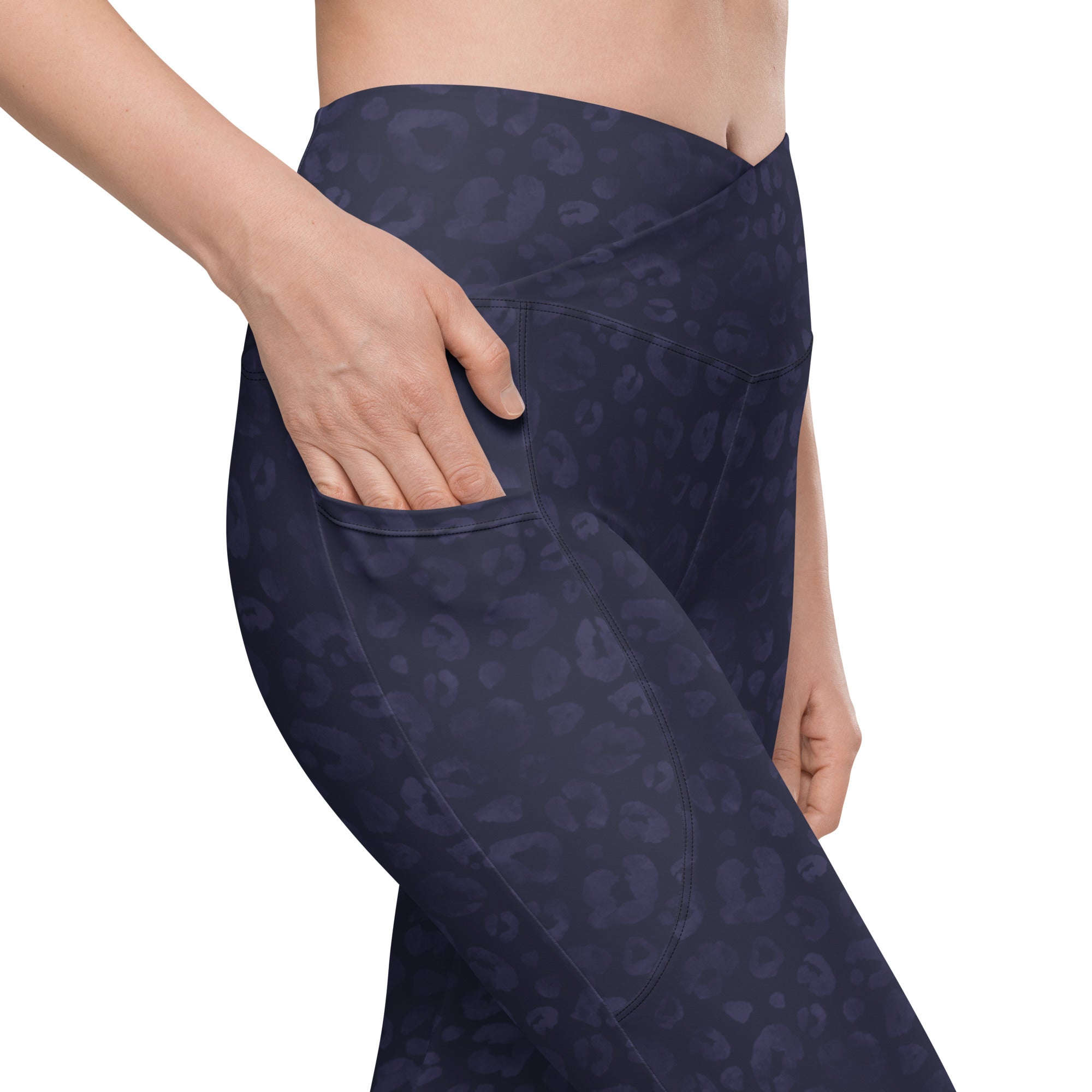 [Wild Side] Indigo Roar Crossover Leggings with Pockets