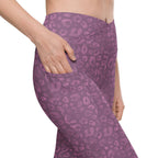 [Wild Side] Burgundy Roar Crossover Leggings with Pockets