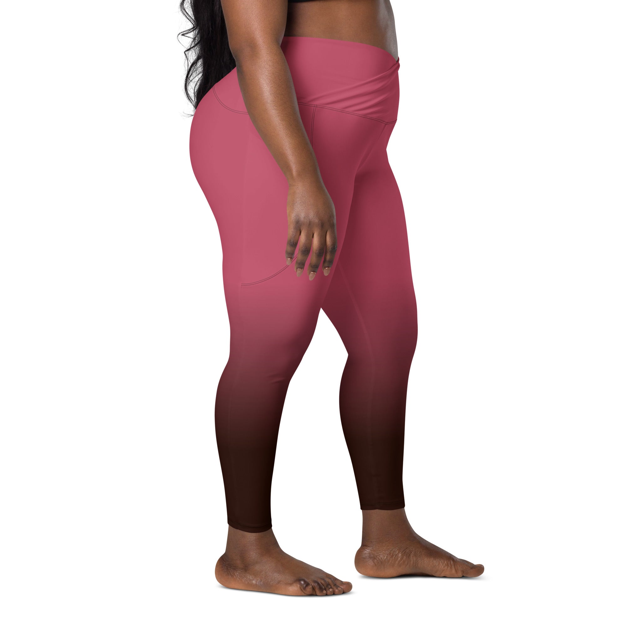 [THC Basics] Blush Latte Crossover Leggings with Pockets