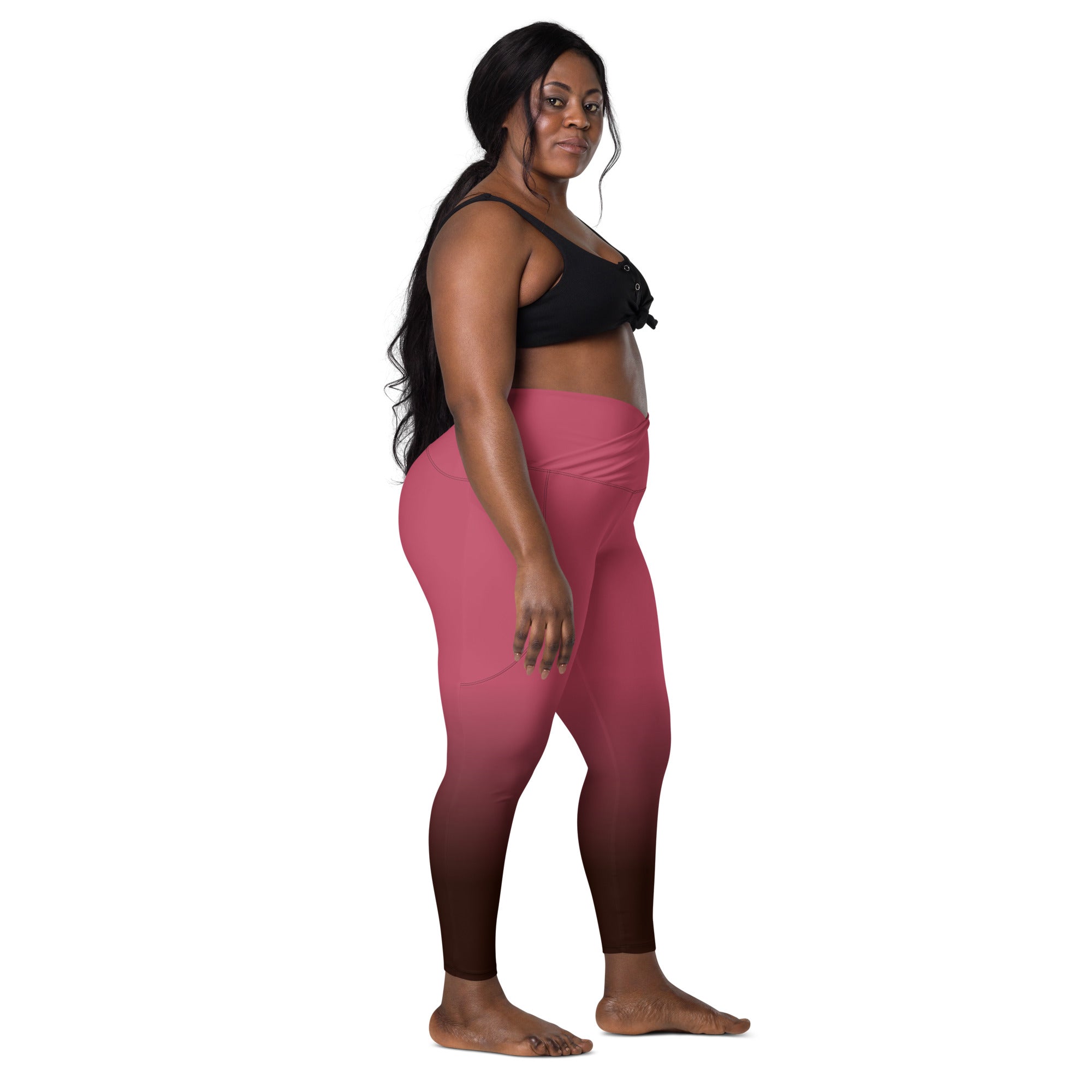 [THC Basics] Blush Latte Crossover Leggings with Pockets