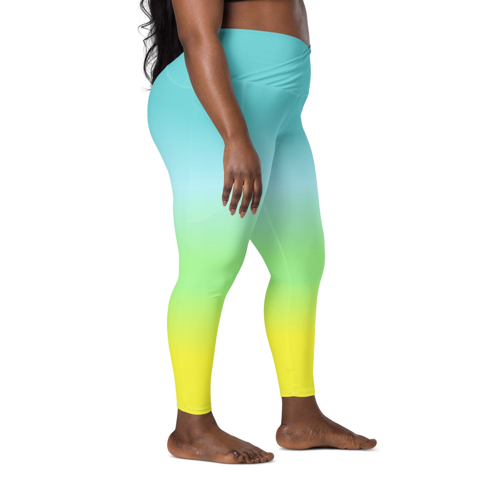 [THC Basics] Tropical Wave Crossover Leggings with Pockets