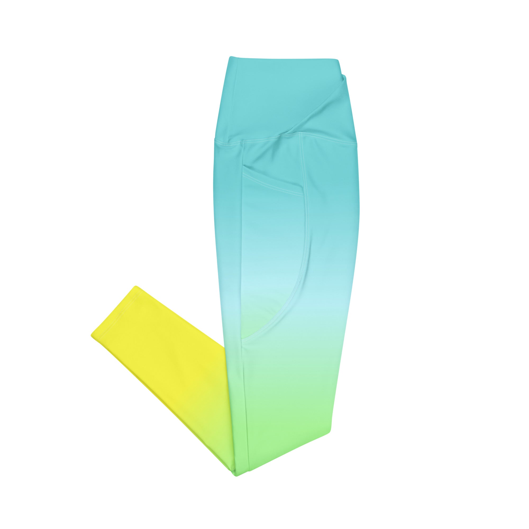 [THC Basics] Tropical Wave Crossover Leggings with Pockets