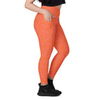 [GeoModa] Coral Crush Crossover Leggings with Pockets