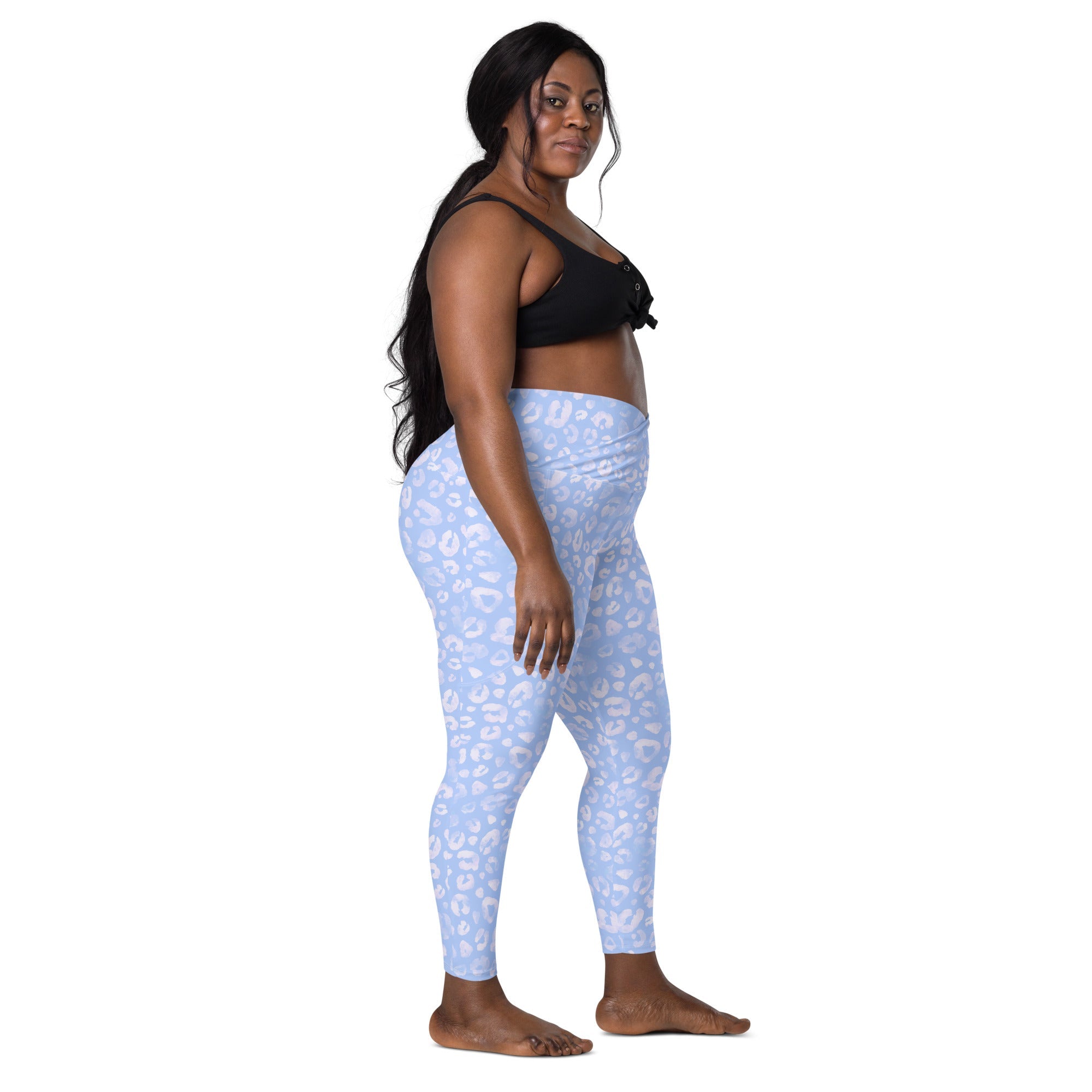[Wild Side] Azure Roar Crossover Leggings with Pockets