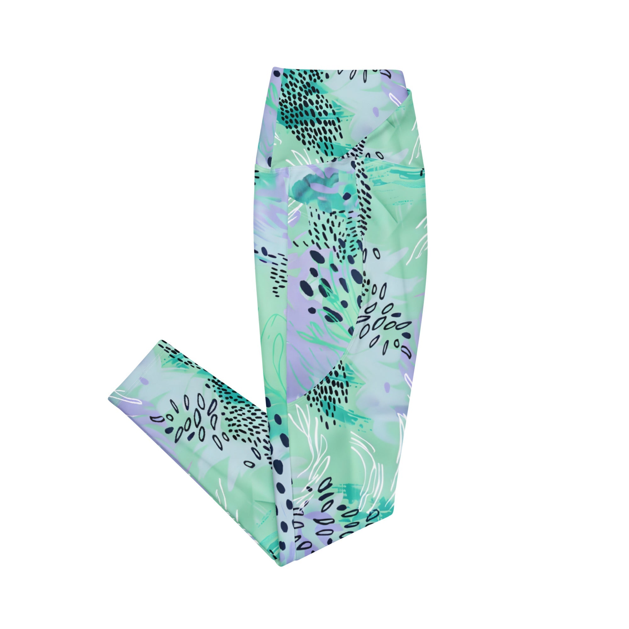 [Wild Side] Wild Whimsy Crossover Leggings with Pockets