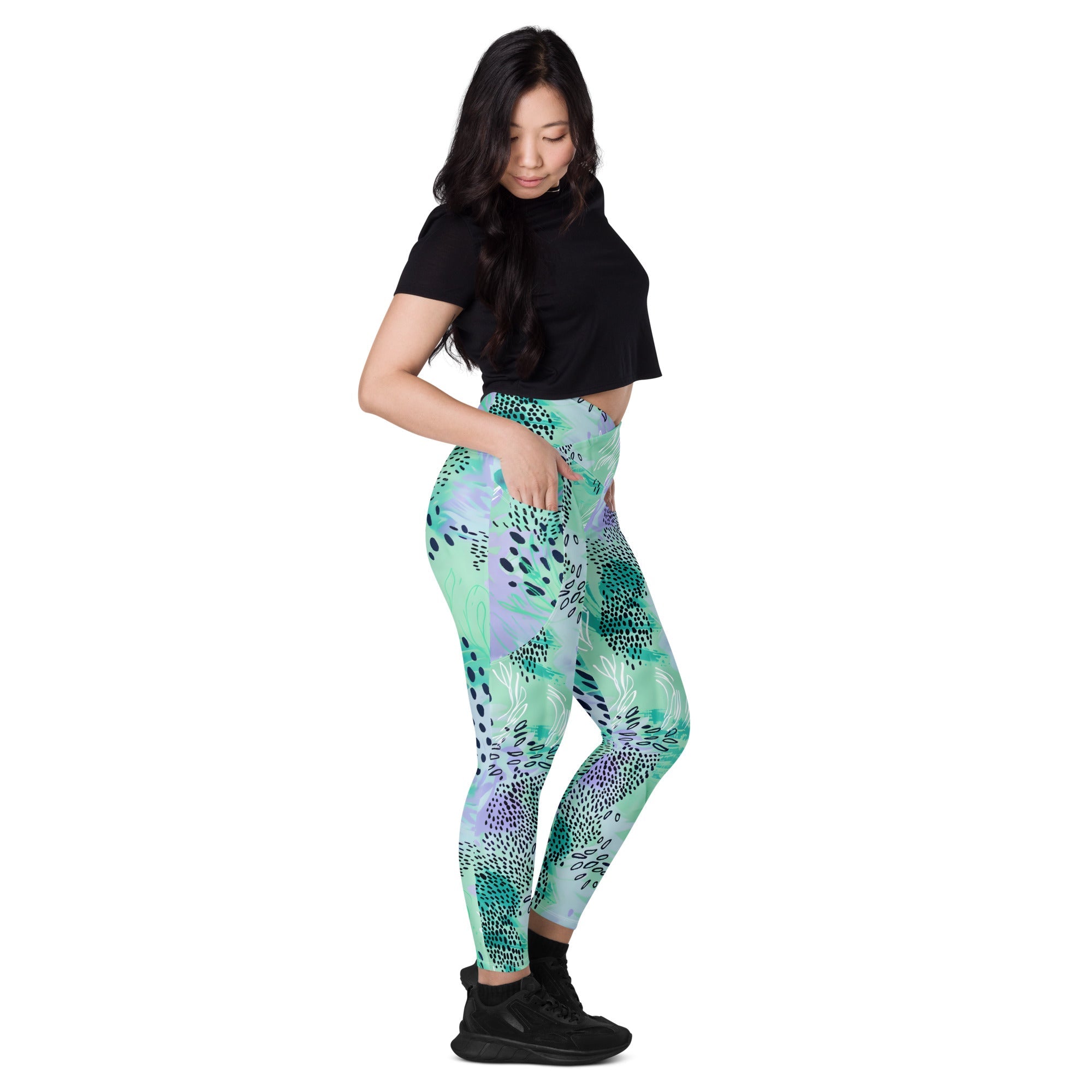 [Wild Side] Wild Whimsy Crossover Leggings with Pockets
