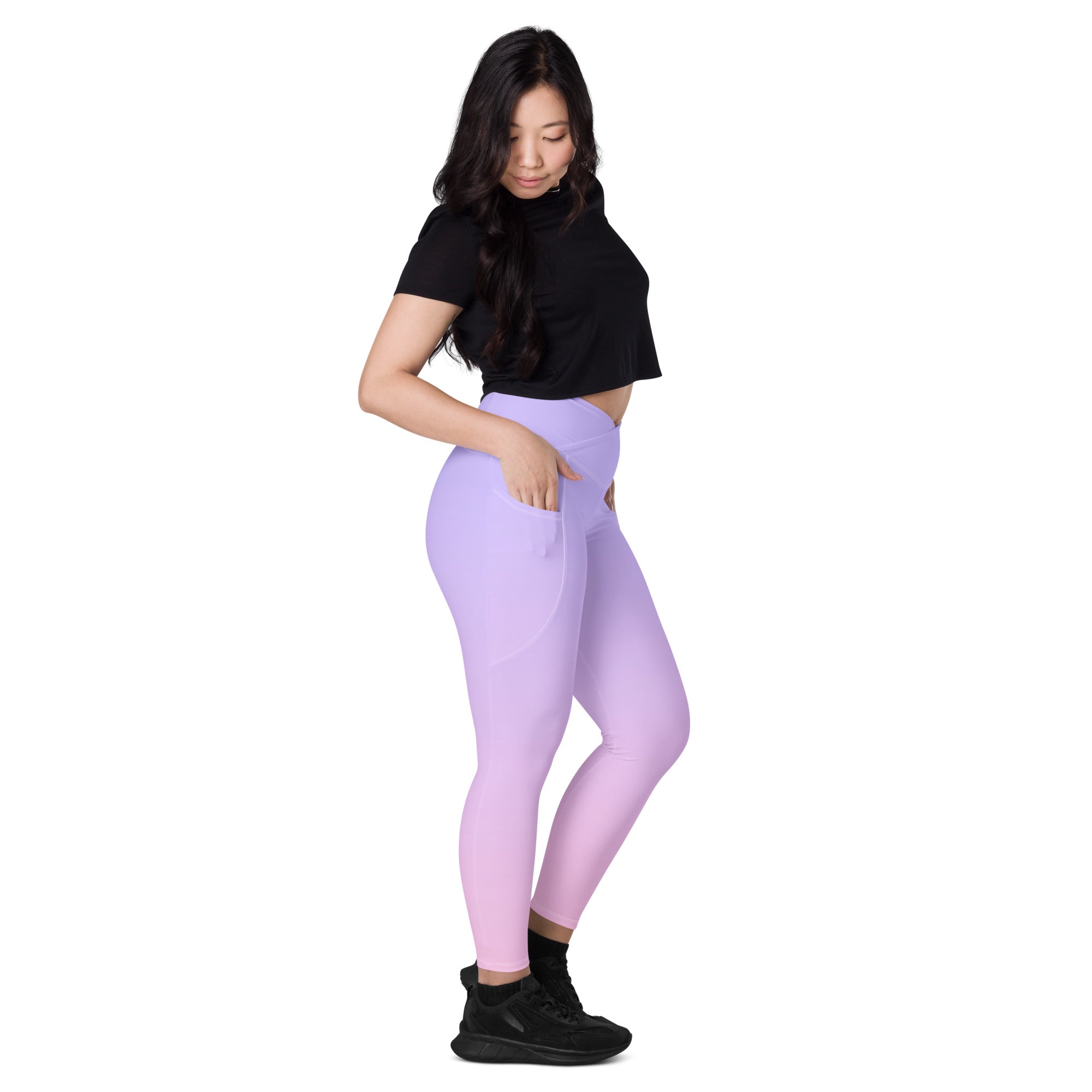 [THC Basics] Serene Skies Crossover Leggings with Pockets