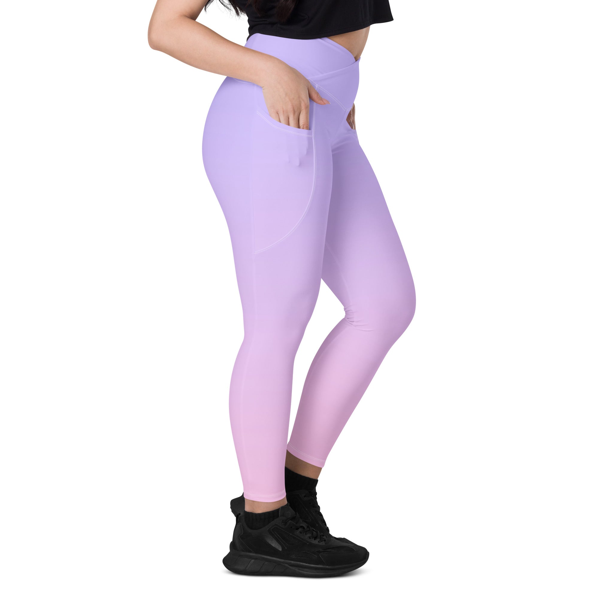 [THC Basics] Serene Skies Crossover Leggings with Pockets