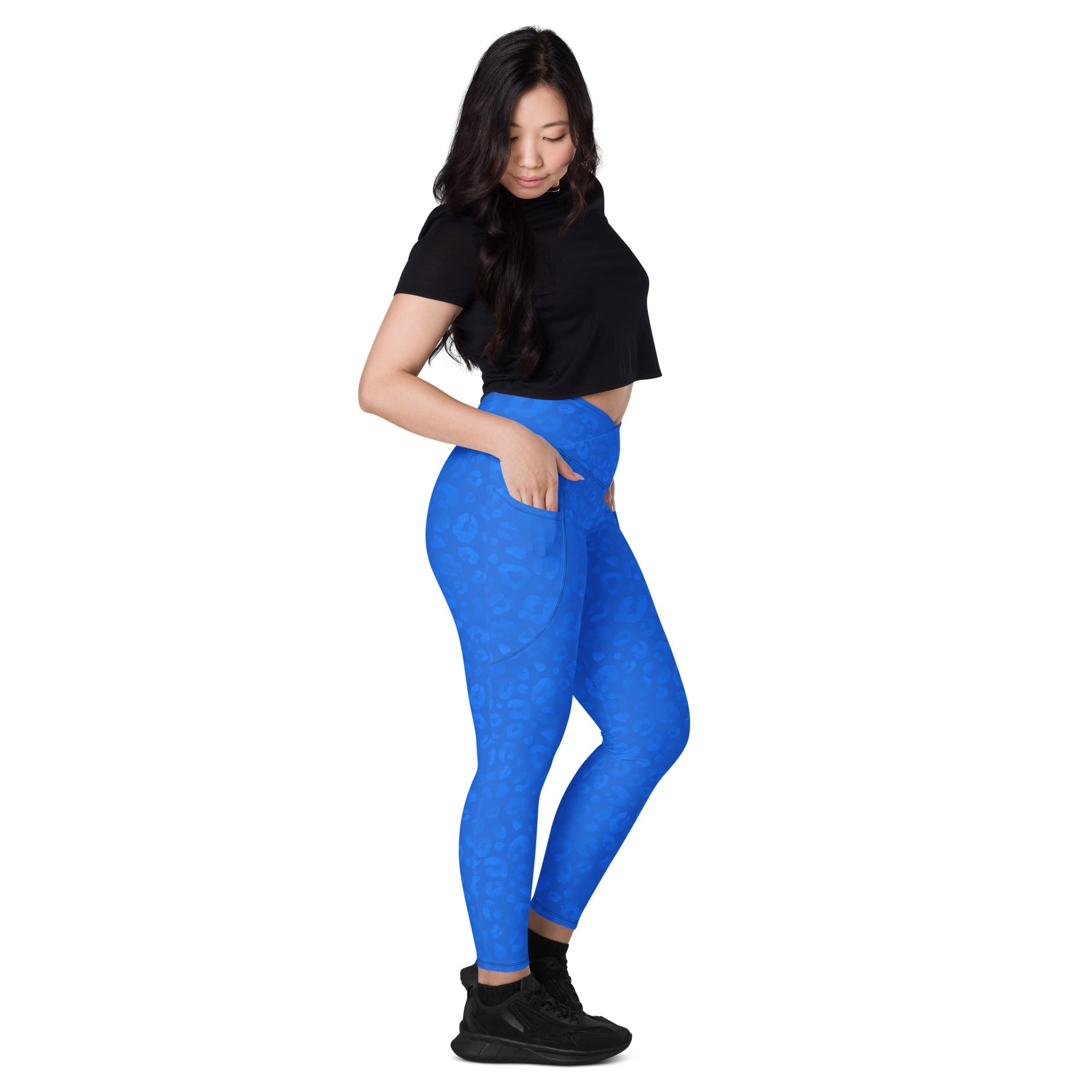 [Wild Side] Cerulean Spots Crossover Leggings with Pockets