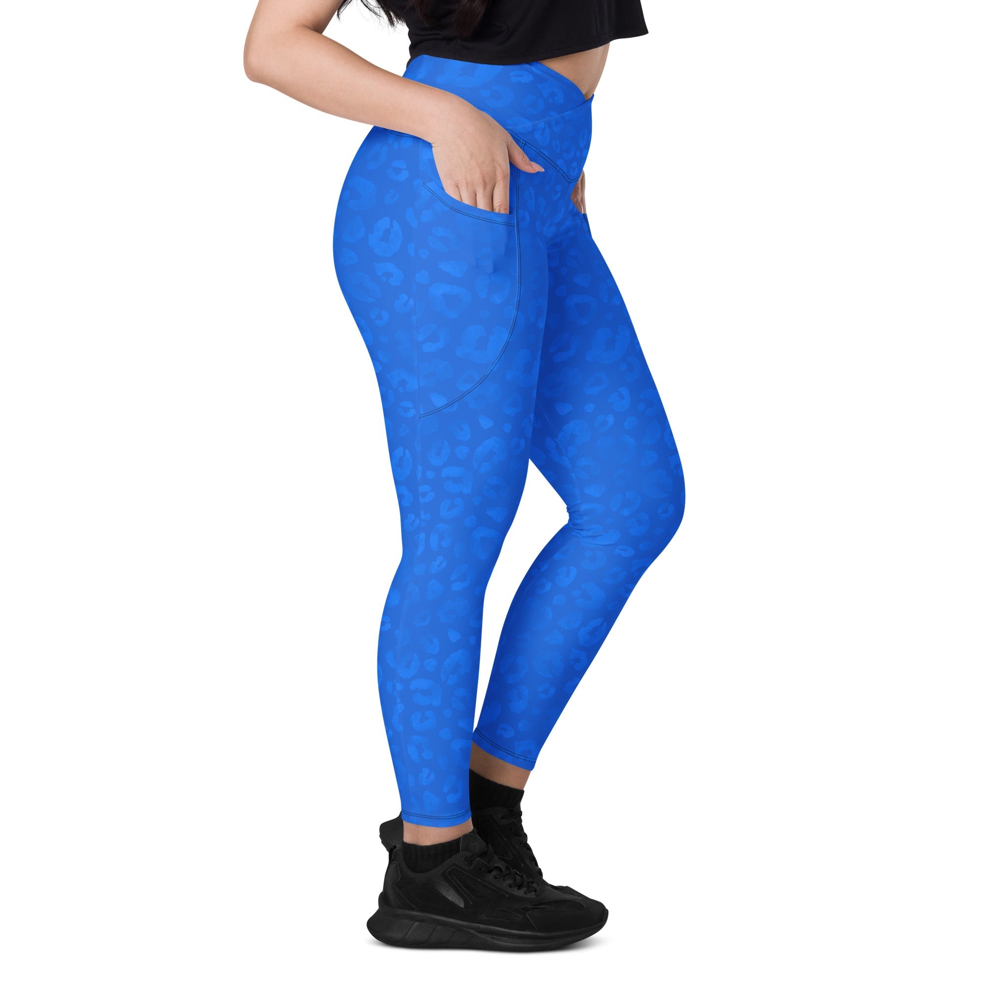 [Wild Side] Cerulean Spots Crossover Leggings with Pockets