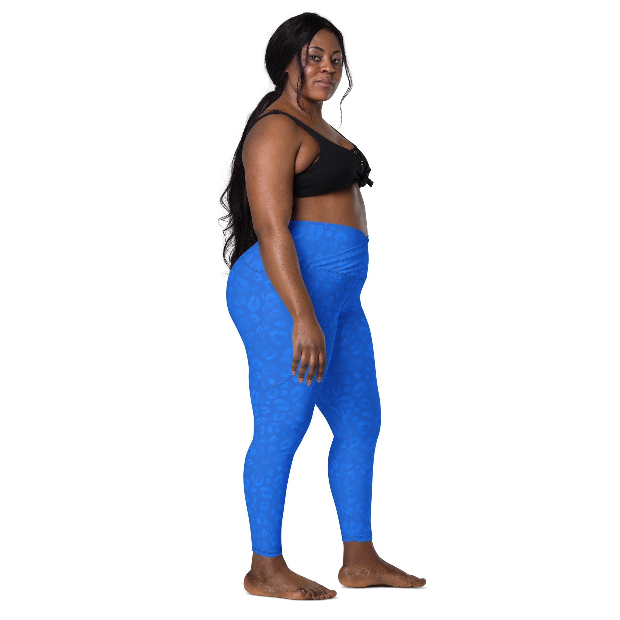 [Wild Side] Cerulean Spots Crossover Leggings with Pockets