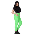 [Wild Side] Green Safari Crossover Leggings with Pockets