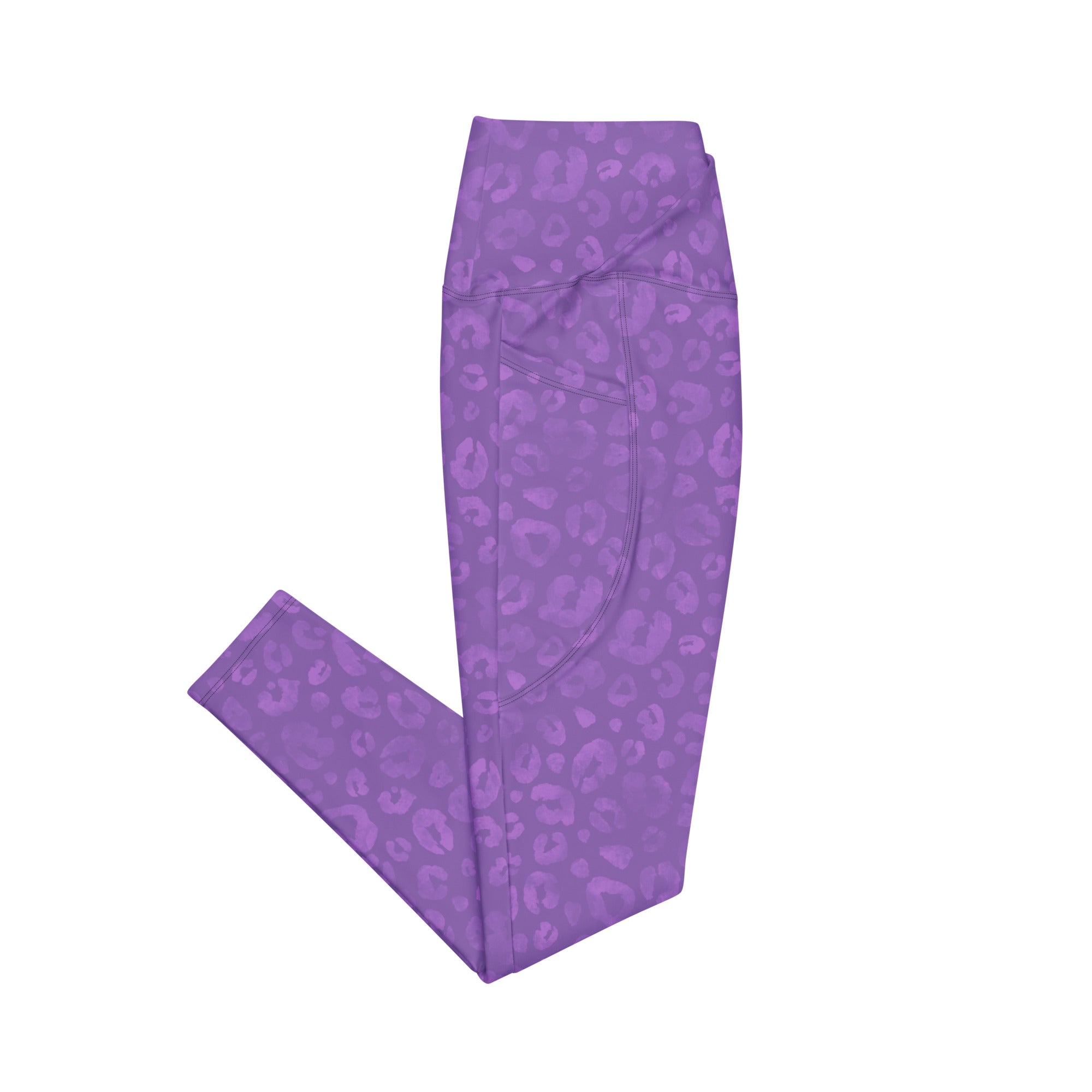 [Wild Side] Purple Roar Crossover Leggings with Pockets