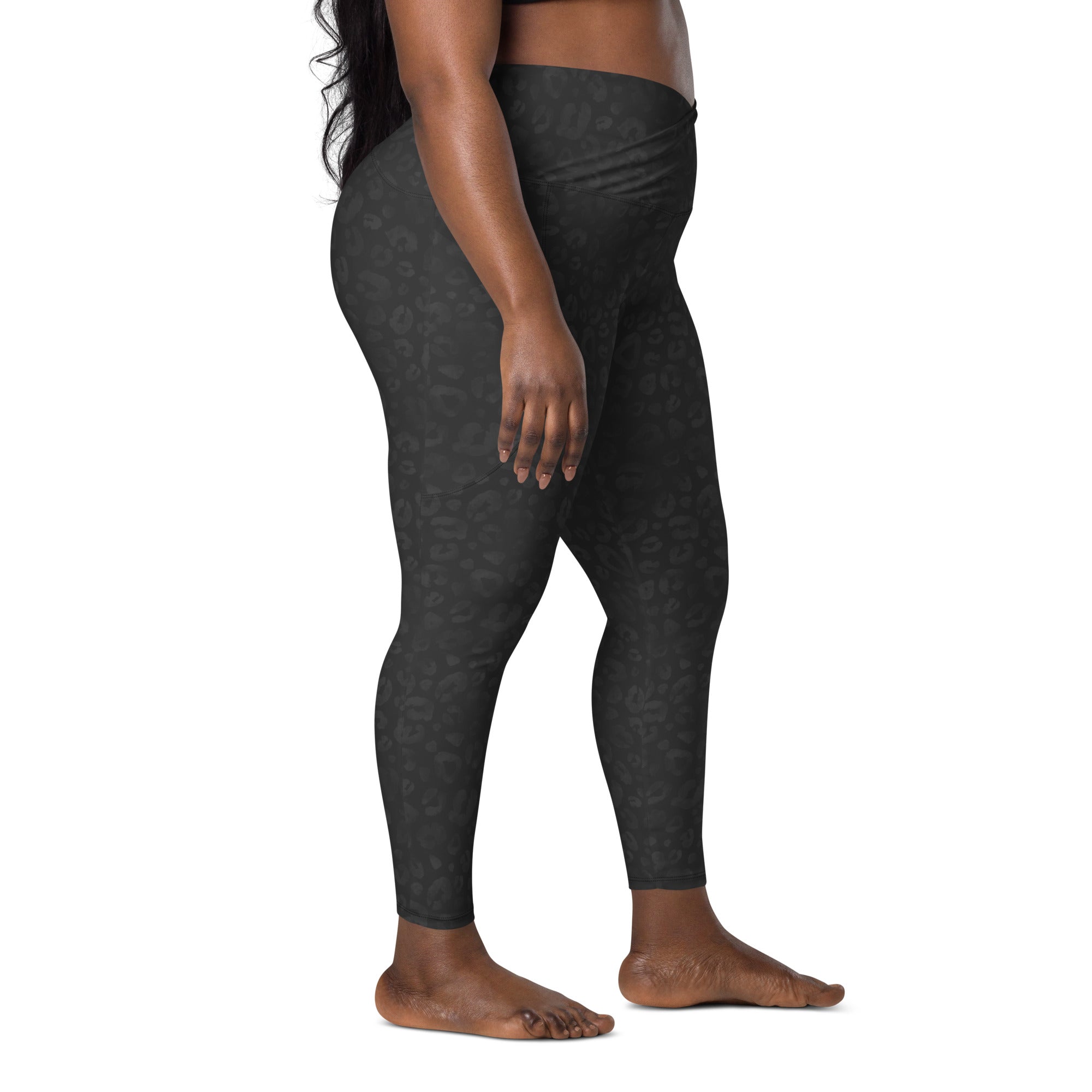 [Wild Side] Obsidian Roar Crossover Leggings with Pockets