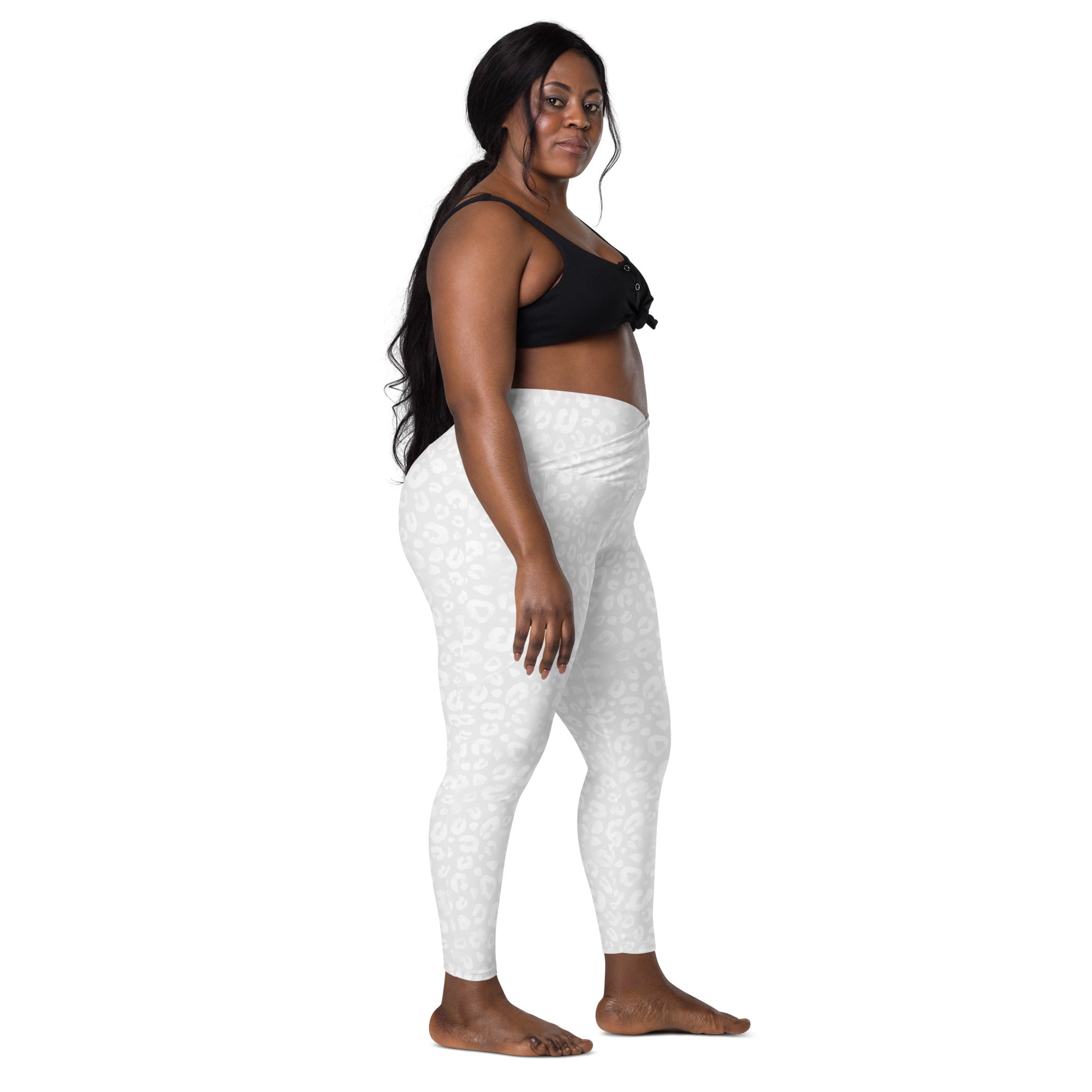 [Wild Side] Ivory Roar Crossover Leggings with Pockets