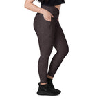 [Wild Side] Mocha Spots Crossover Leggings with Pockets