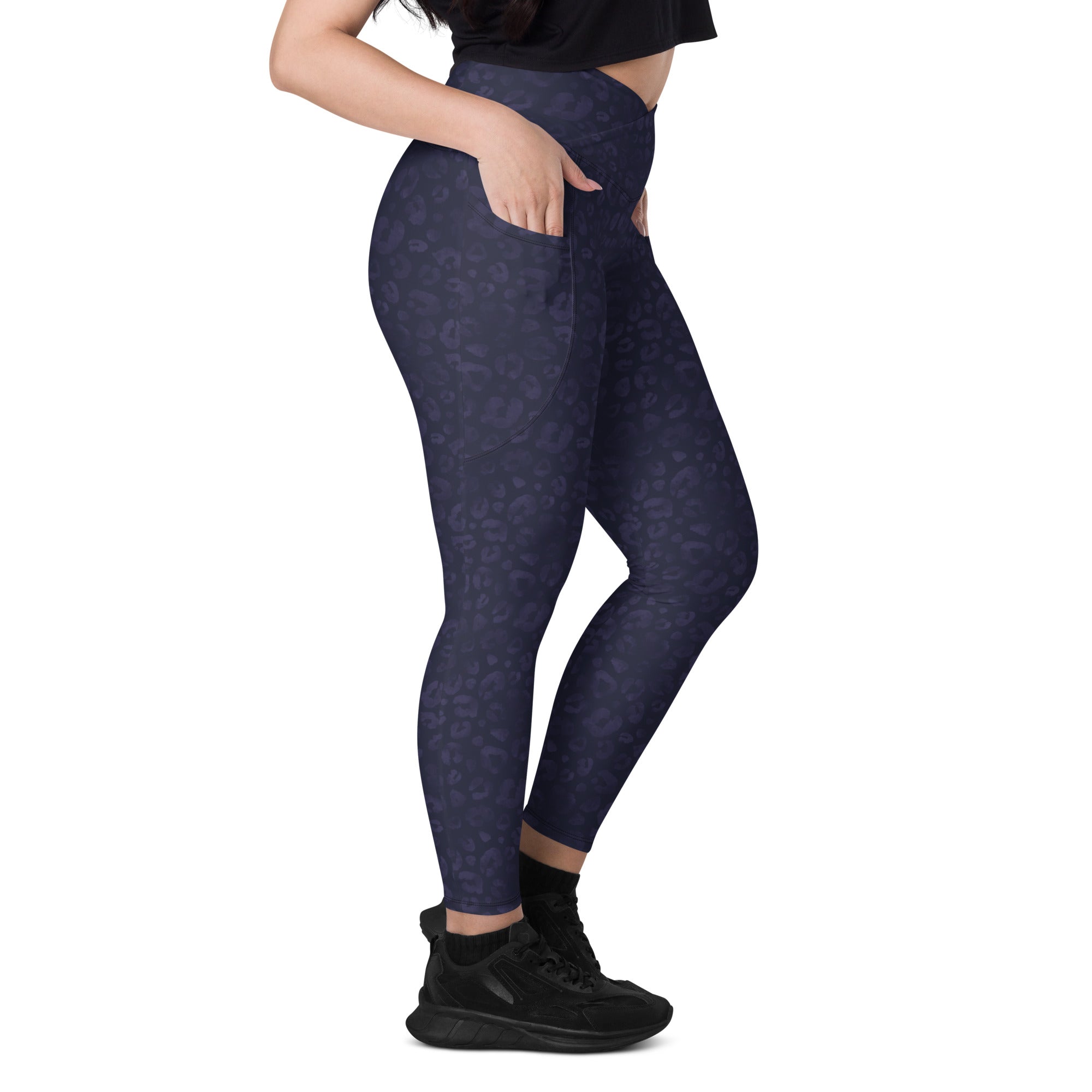 [Wild Side] Indigo Roar Crossover Leggings with Pockets