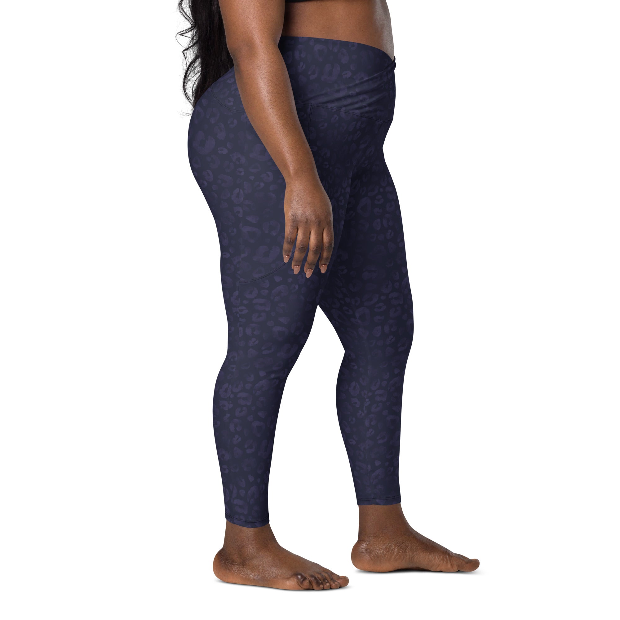 [Wild Side] Indigo Roar Crossover Leggings with Pockets