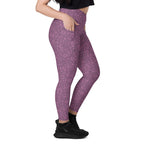 [Wild Side] Burgundy Roar Crossover Leggings with Pockets