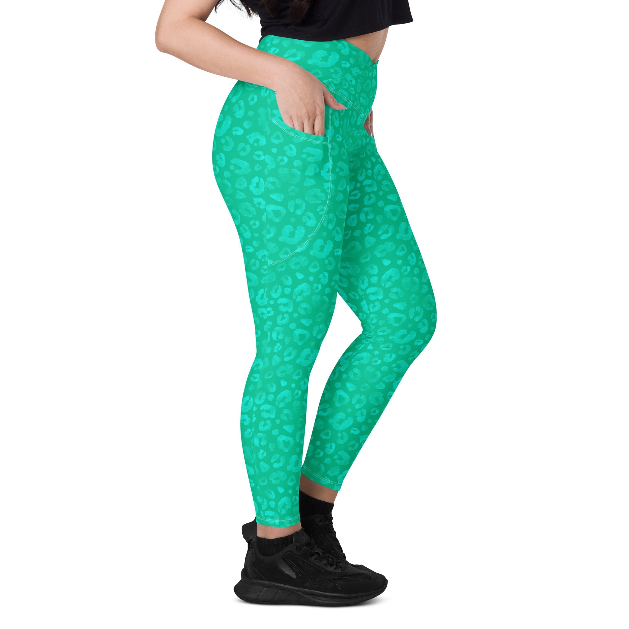 [Wild Side] Parakeet Roar Crossover Leggings with Pockets