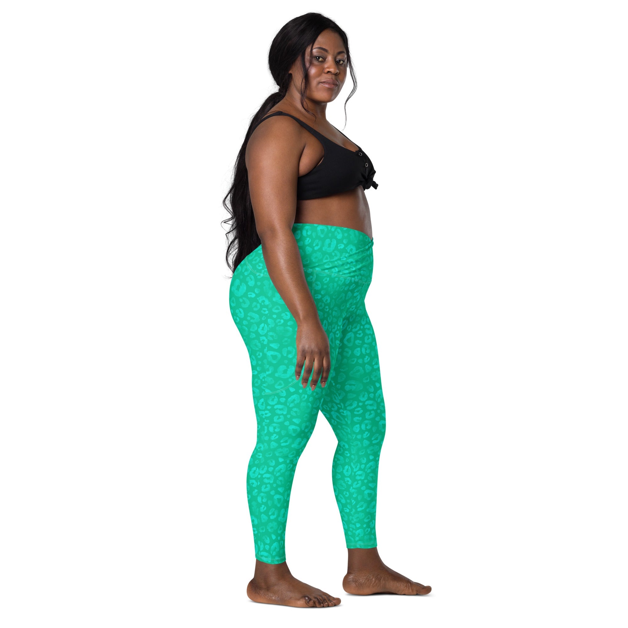 [Wild Side] Parakeet Roar Crossover Leggings with Pockets
